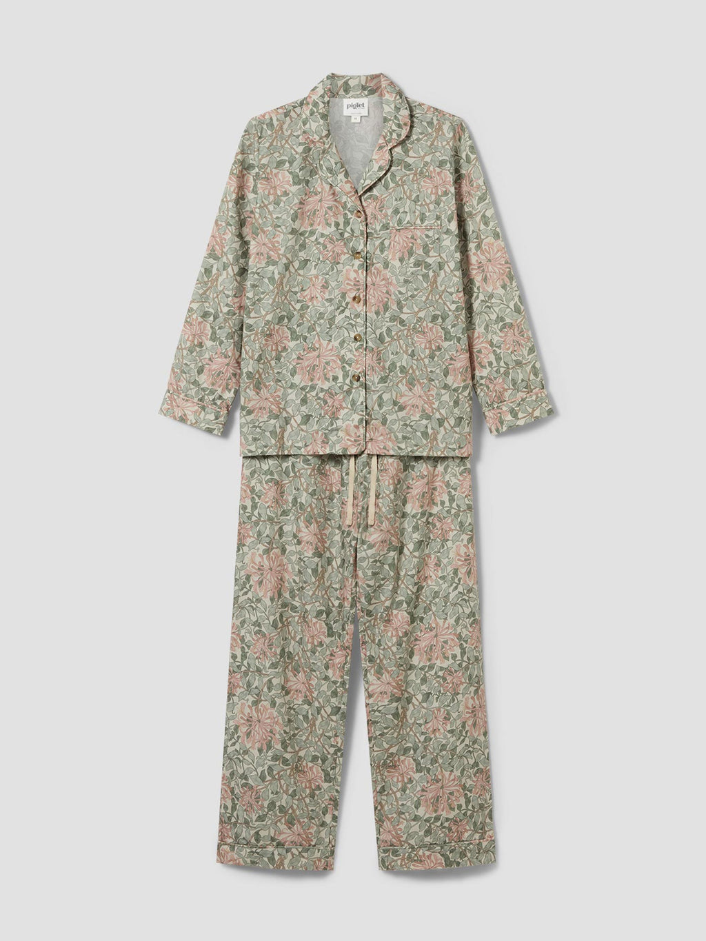Soft Sage Honeysuckle Cotton Trouser Set