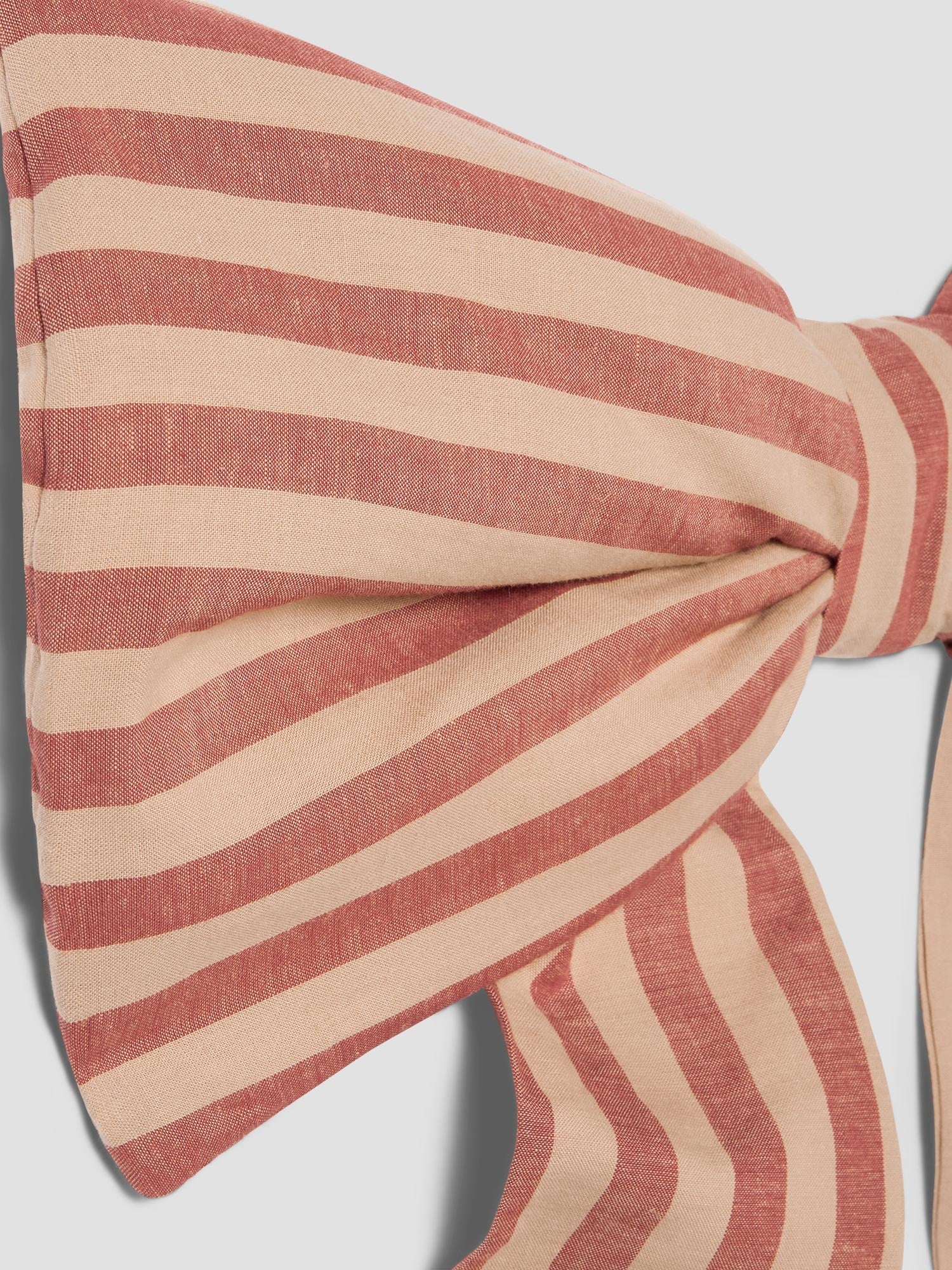 Sandstone Red Pembroke Stripe Linen Blend Bow