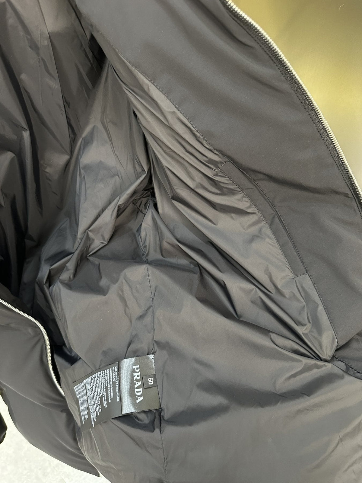 Prada Quilted Triangle-Badge Puffer Jacket